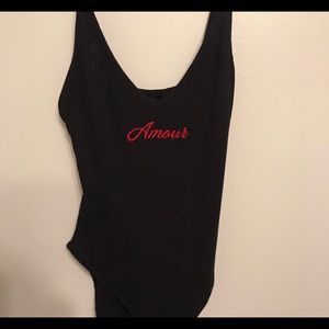 Black one piece tank top